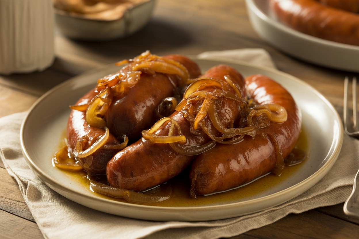 Andouillettes à l'oignon au four