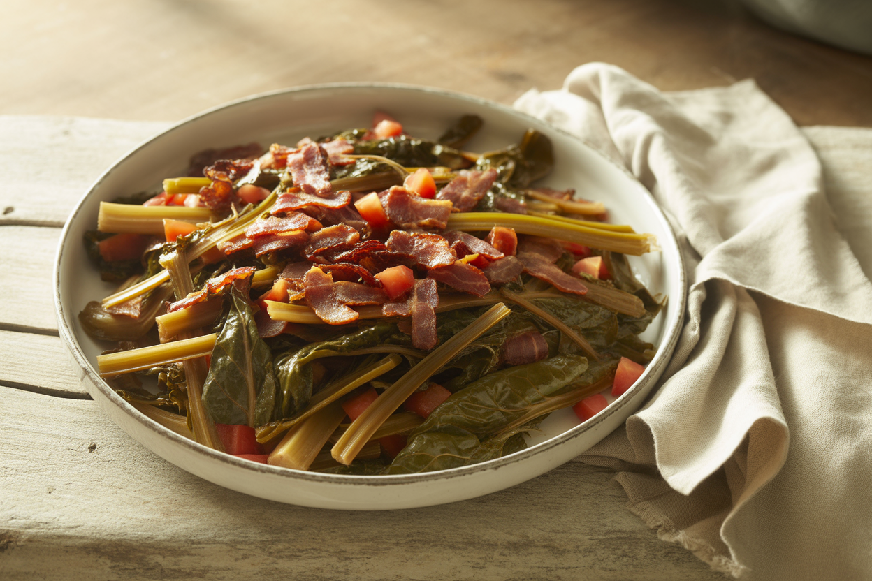 Blettes aux lardons et tomates au Cookeo