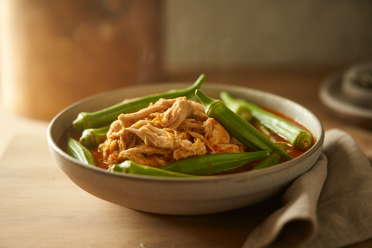 Gnaouia au poulet et gombo