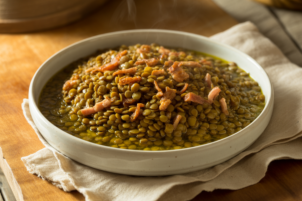 Lentilles aux lardons