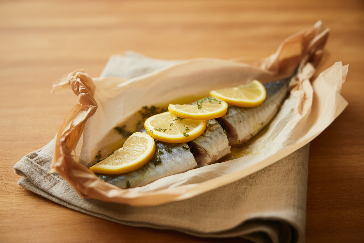 Papillote de maquereaux au citron