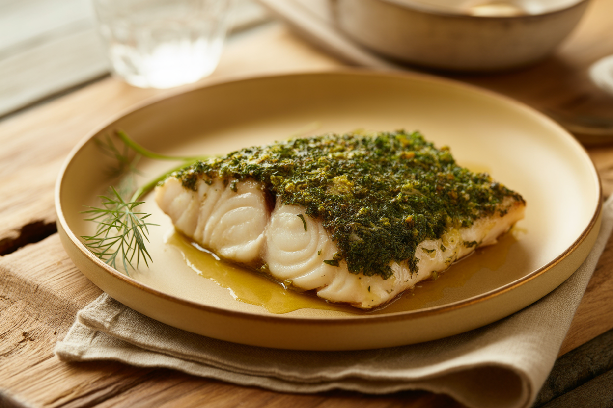 Poisson en croûte d'herbes
