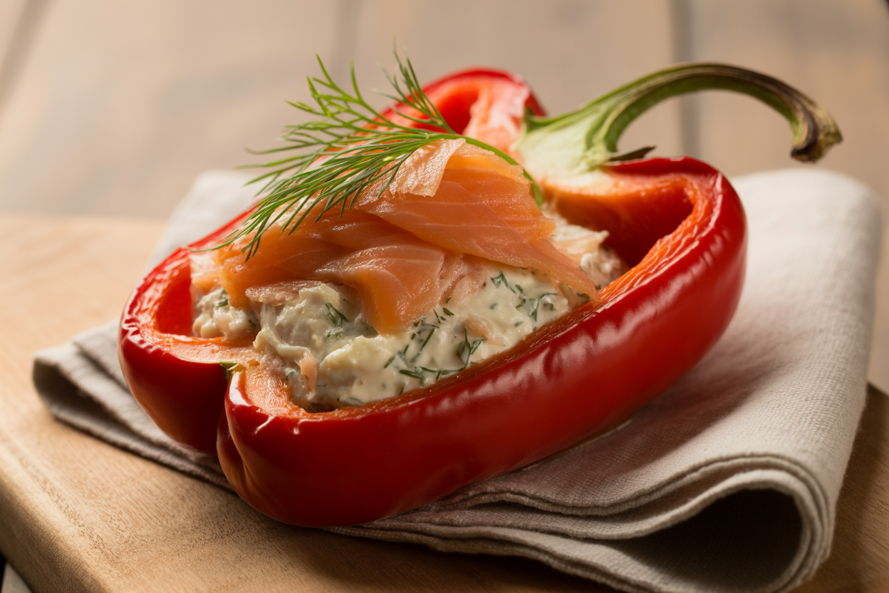 Poivron farci au saumon fumé