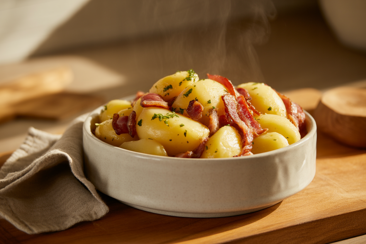 Pommes de terre et lardons à la cocotte-minute