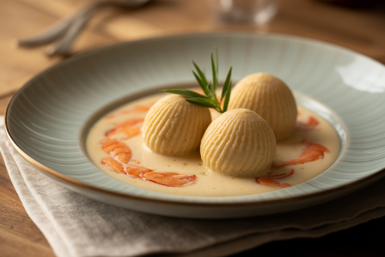 Quenelles à la bisque de homard