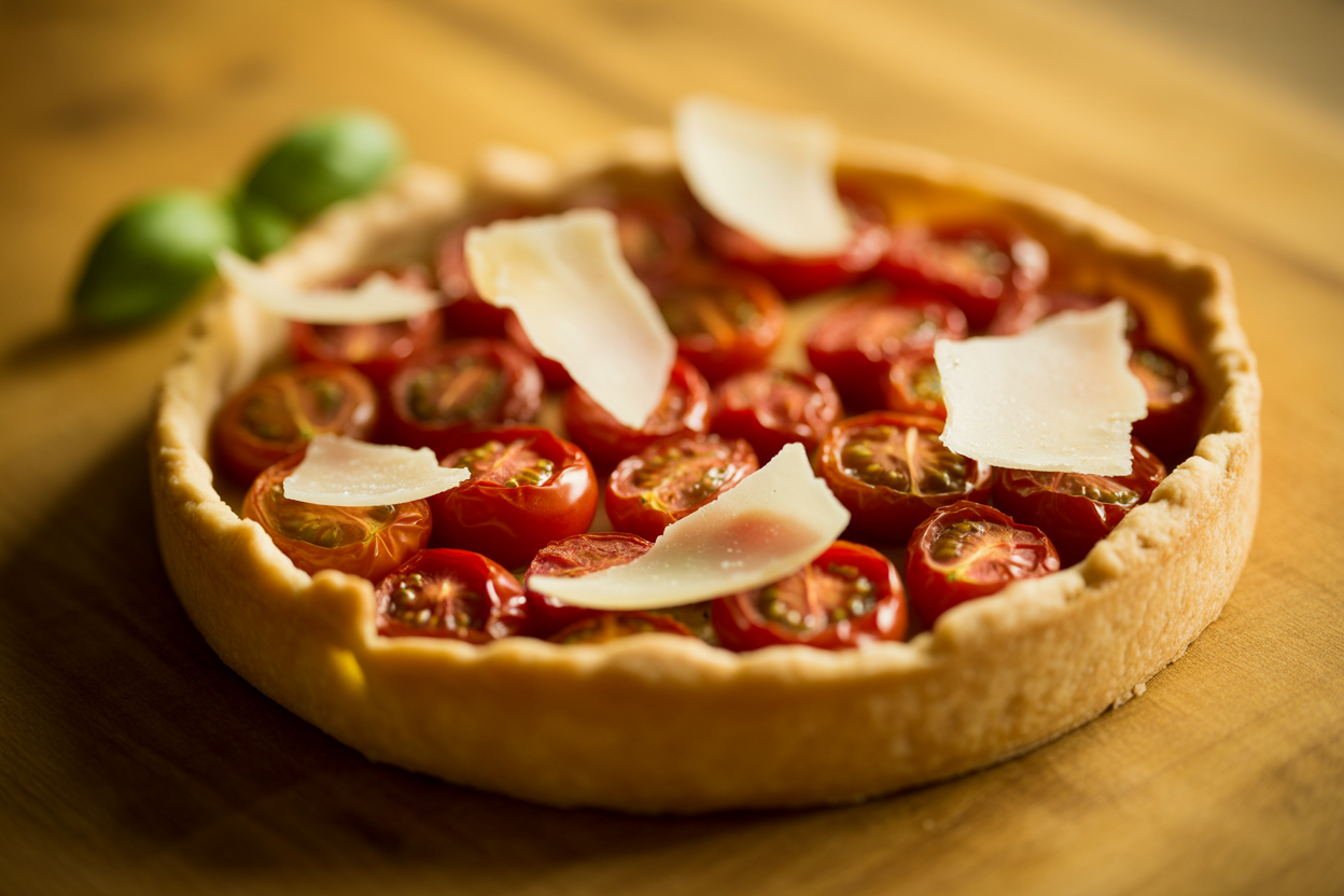 Tarte aux tomates cerises et parmesan
