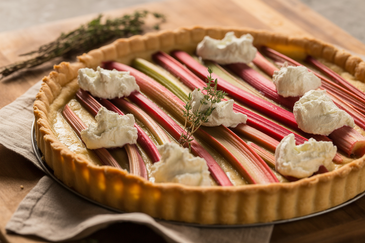 Tarte salée à la rhubarbe et au chèvre