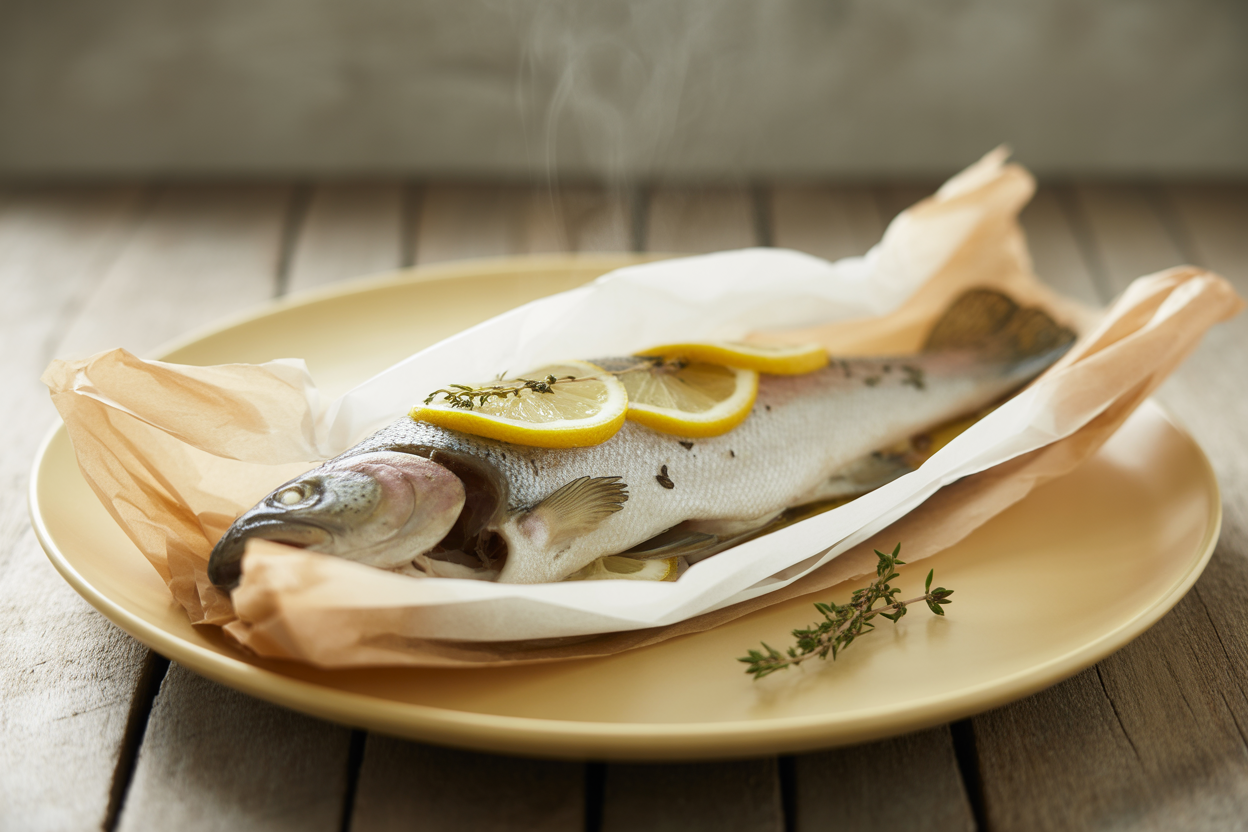 Truite en papillote au four